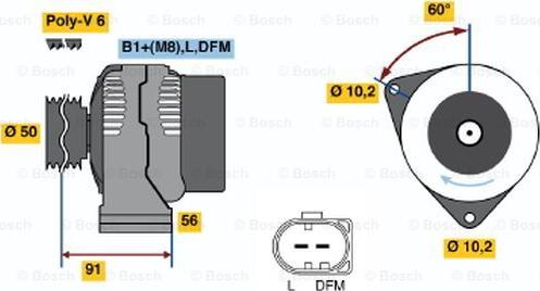 BOSCH 0 124 515 055 - Alternator autospares.lv