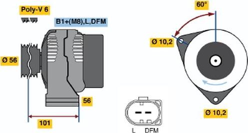 BOSCH 0 124 515 060 - Alternator autospares.lv