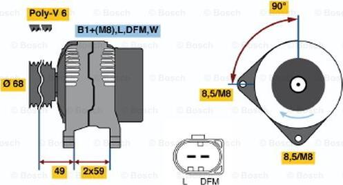 BOSCH 0 124 515 035 - Alternator autospares.lv