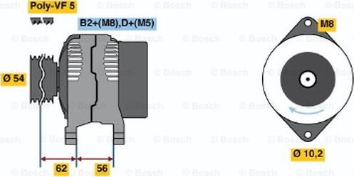 BOSCH 0 124 515 031 - Alternator autospares.lv