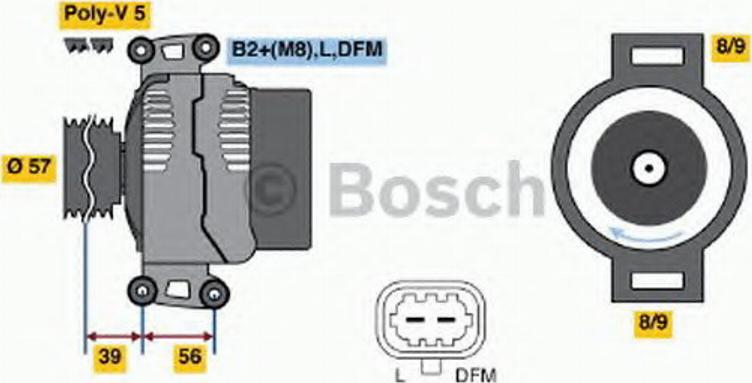 BOSCH 0 124 515 033 - Alternator autospares.lv