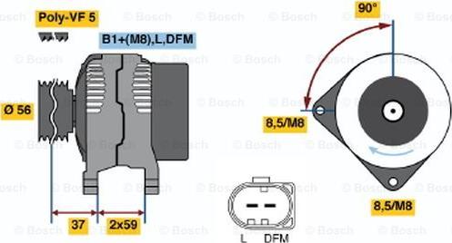 BOSCH 0 124 515 026 - Alternator autospares.lv