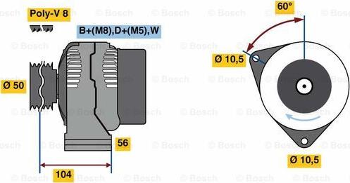 BOSCH 0 124 515 191 - Alternator autospares.lv