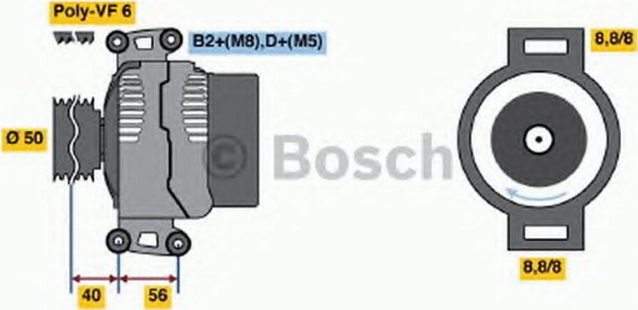 BOSCH 0 124 515 118 - Alternator autospares.lv