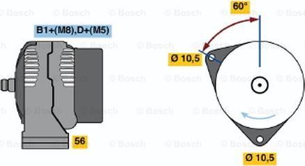 BOSCH 0 124 625 031 - Alternator autospares.lv