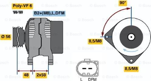 BOSCH 0 124 525 092 - Alternator autospares.lv