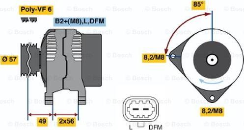 BOSCH 0 124 525 097 - Alternator autospares.lv