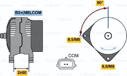 BOSCH 0 124 525 053 - Alternator autospares.lv