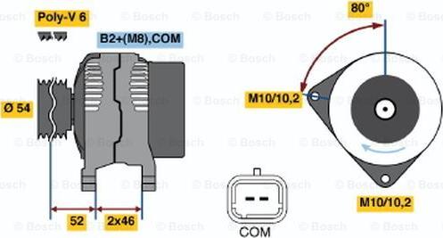 BOSCH 0 124 525 063 - Alternator autospares.lv