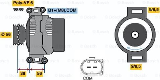 BOSCH 0 124 525 113 - Alternator autospares.lv