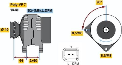 BOSCH 0124525137 - Alternator autospares.lv