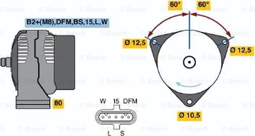 BOSCH 0 124 655 042 - Alternator autospares.lv