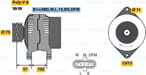 BOSCH 0 124 655 021 - Alternator autospares.lv