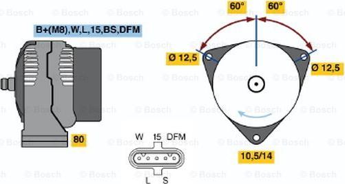 BOSCH 0 124 655 039 - Alternator autospares.lv