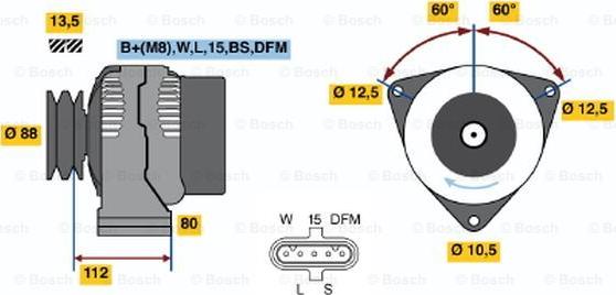 BOSCH 0 124 655 037 - Alternator autospares.lv