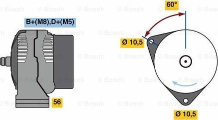 BOSCH 0 124 615 053 - Alternator autospares.lv