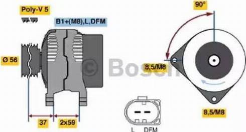 BOSCH 0124615021 - Alternator autospares.lv