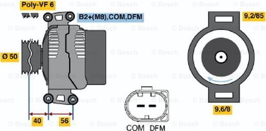 BOSCH 0 124 625 045 - Alternator autospares.lv