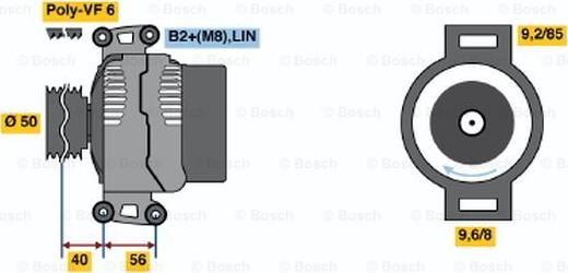 BOSCH 0 124 625 033 - Alternator autospares.lv