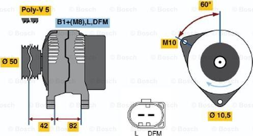 BOSCH 0 124 315 014 - Alternator autospares.lv