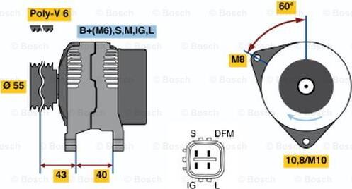 BOSCH 0 124 315 016 - Alternator autospares.lv