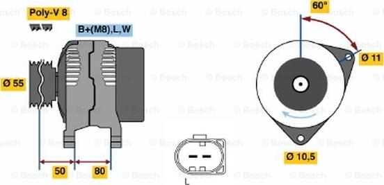 BOSCH 0 124 325 052 - Alternator autospares.lv