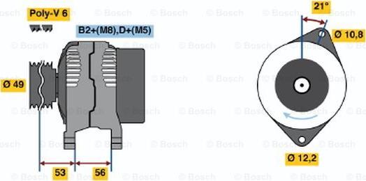 BOSCH 0 124 325 060 - Alternator autospares.lv