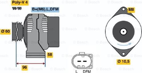 BOSCH 0 124 325 007 - Alternator autospares.lv