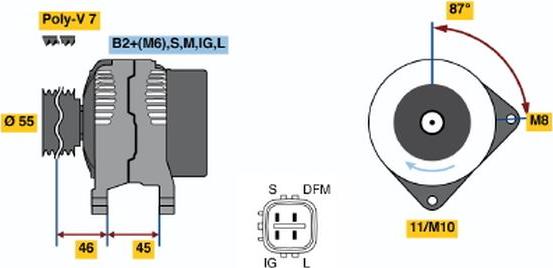 BOSCH 0124325085 - Alternator autospares.lv