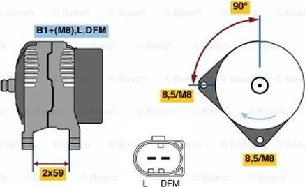 BOSCH 0 124 325 032 - Alternator autospares.lv