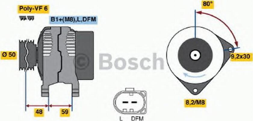 BOSCH 0124325142 - Alternator autospares.lv