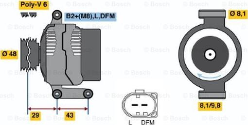 BOSCH 0 124 325 157 - Alternator autospares.lv