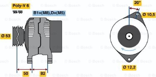 BOSCH 0 124 215 002 - Alternator autospares.lv