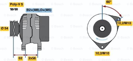 BOSCH 0 124 425 028 - Alternator autospares.lv