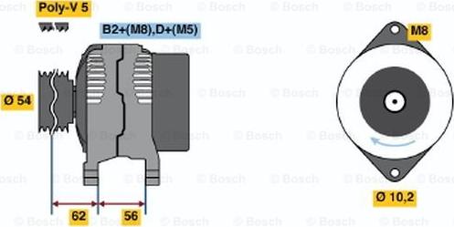 BOSCH 0 124 515 004 - Alternator autospares.lv