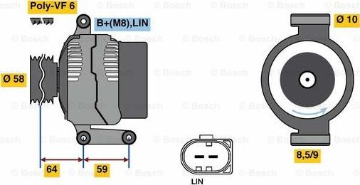 BOSCH 0 125 711 045 - Alternator autospares.lv