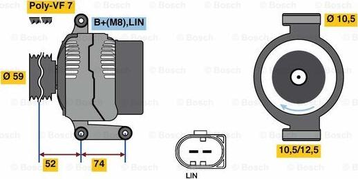 BOSCH 0 125 711 046 - Alternator autospares.lv