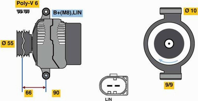 BOSCH 0 125 711 002 - Alternator autospares.lv