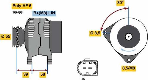 BOSCH 0125711071 - Alternator autospares.lv