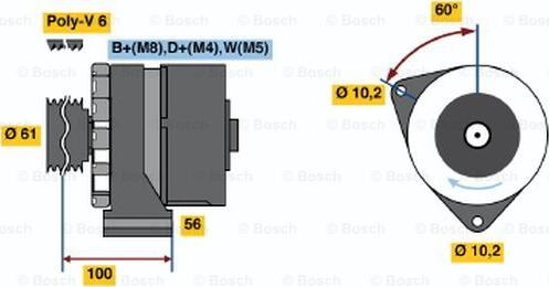 BOSCH 0 120 469 853 - Alternator autospares.lv