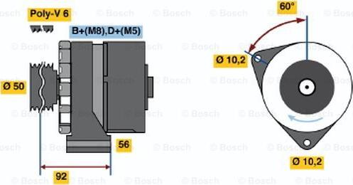 BOSCH 0 120 468 058 - Alternator autospares.lv