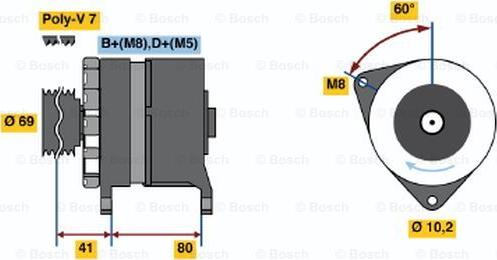 BOSCH 0 120 468 024 - Alternator autospares.lv