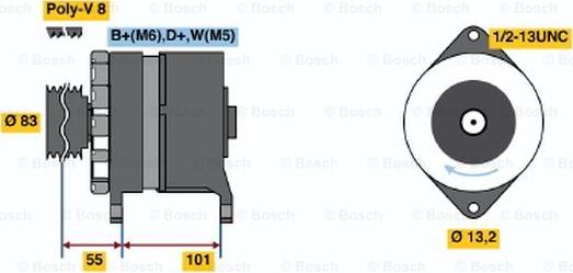 BOSCH 0 120 468 163 - Alternator autospares.lv