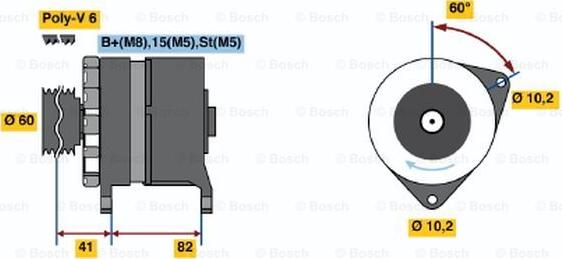 BOSCH 0 120 468 128 - Alternator autospares.lv