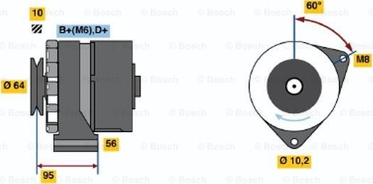 BOSCH 0 120 489 476 - Alternator autospares.lv