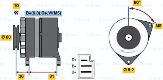 BOSCH 0 120 489 252 - Alternator autospares.lv