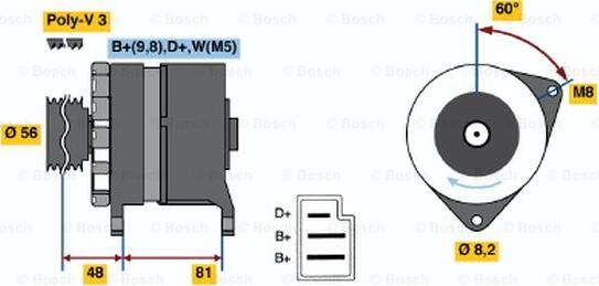 BOSCH 0 120 488 189 - Alternator autospares.lv