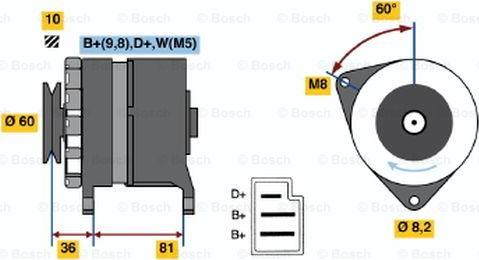 BOSCH 0 120 488 182 - Alternator autospares.lv