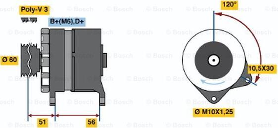 BOSCH 0 120 488 274 - Alternator autospares.lv