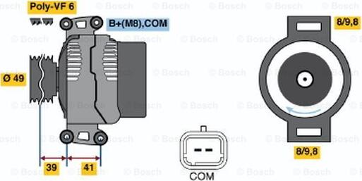 BOSCH 0 121 615 010 - Alternator autospares.lv